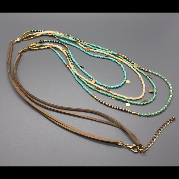 Bohemian multilayer bead necklace - Picture 5 of 5